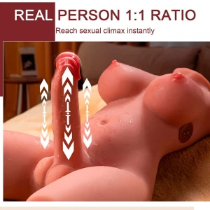 XISE - MIAH LADY BOY TORSO FEMININO COM DILDO COM VIBRAÃÃO E IMPULSIONAMENTO 55 CM